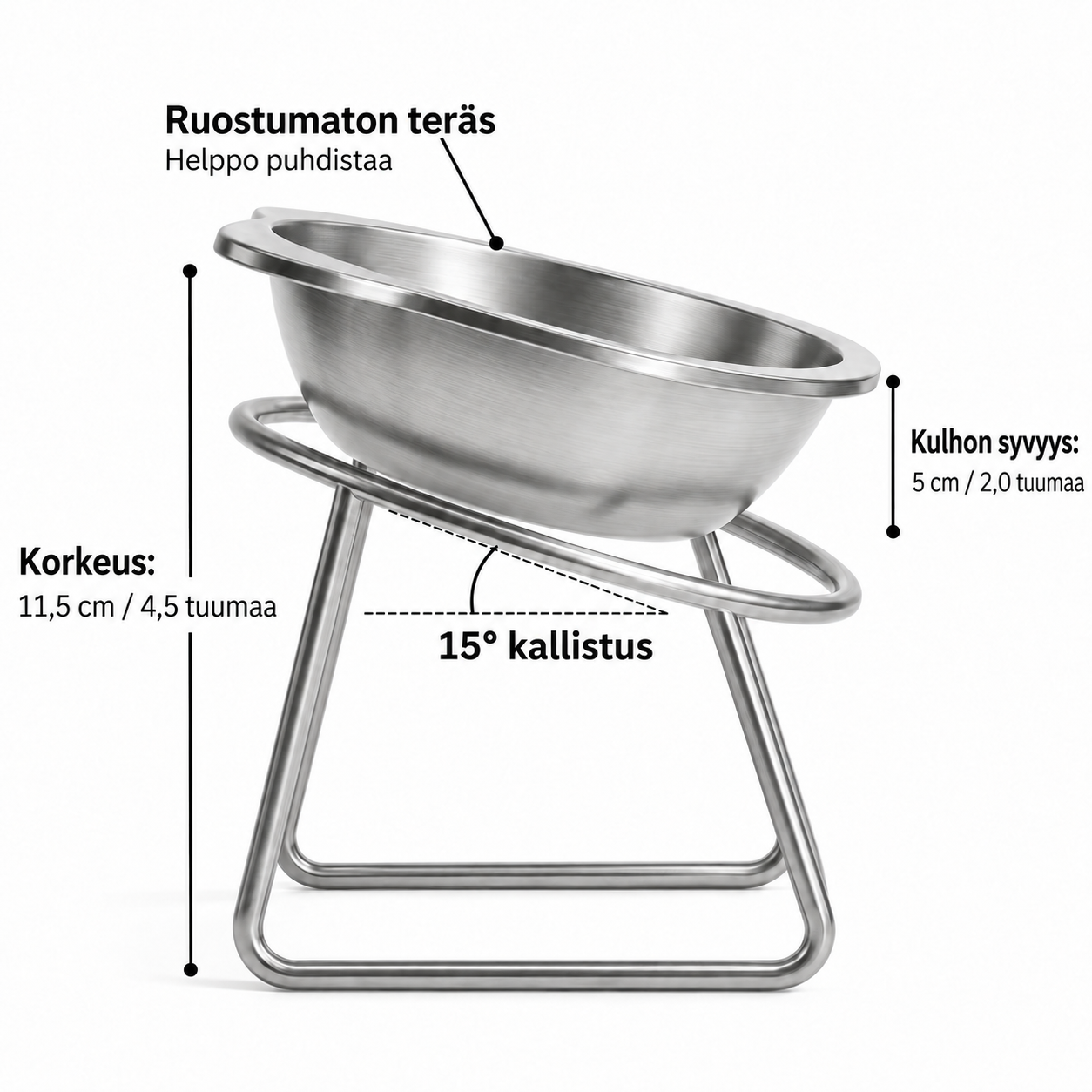 Vovena™ Ergonominen 15° Ruokakulho